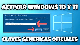 LISTA DE CLAVES GENERICAS OFICIALES PARA ACTIVAR WINDOWS 10 Y 11 GRATIS DE FORMA LEGAL EN 2024 [upl. by Suckram286]