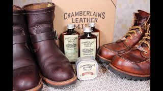 CHAMBERLAINS LEATHER MILK Part 1 quotBoot Carequot ChippewaFracapRed Wing [upl. by Anwahsal]