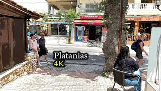 What to see in Platanias in Chania  4K Walking Tour  City Driver Tours [upl. by Margherita436]