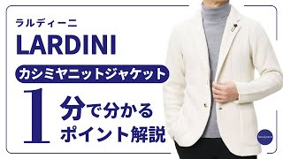 LARDINI カシミヤニットジャケット 1分で分かる ポイント解説！ [upl. by Hairehcaz1]