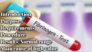 Plasma fibrinogen blood test blood coagulation profile lecture 6 [upl. by Agrippina]