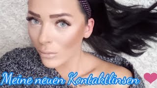 Farbige KONTAKLINSEN  Eure Fragen meine Antworten zum einsetzen  LuxDelux Bonito blue beige [upl. by Liba]