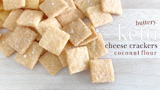 Keto Buttery Cheese Crackers  Coconut Flour [upl. by Pessa432]