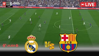 🔴LIVE  Real Madrid vs Barcelona  El Clasico La Liga 2425  Full Match  PES 21 Game Simulation [upl. by Ellehsat971]