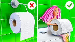 AWESOME BATHROOM HACKS YOU NEED TO KNOW  Cool Tricks and Funny Situations by 123 GO Series [upl. by Ecirtnas]