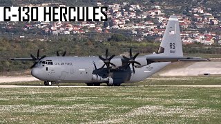 USAF LOCKHEED C130J HERCULES AMAZING CLOSEUP TAKEOFF [upl. by Brocklin777]