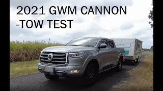 2021 GWM CANNON Base Model Tow Test  AWESOME value tow vehicle [upl. by Files]