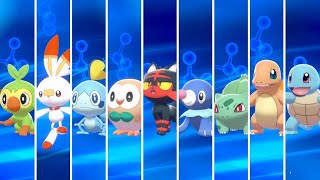 Pokémon Epée amp Bouclier  Evolution de Tous les Starters [upl. by Llerrahs]