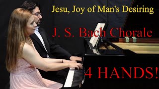 Classical Music Piano J S Bach  Chorale Cantata BWV 147 Anna Bulkina and Francesco Comito 4 hands [upl. by Wein405]