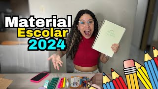 MEU MATERIAL ESCOLAR 2024 aninhasantosoficial  voltaàsaulas materialescolar2024 [upl. by Buttaro426]