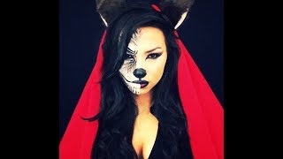 Red Riding Hood amp Werewolf Halloween Makeup Tutorial [upl. by Dammahom971]