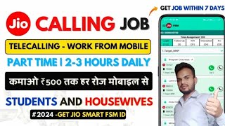 Jio Telicalling Jobs Work From Home  Hindi Calling Jobs  Jio Calling Jobs  Freshers [upl. by Yllut]