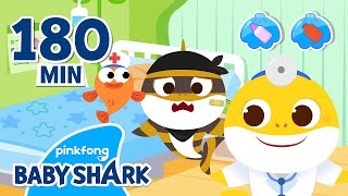 OUCH Thief Baby Shark visits Baby Shark Doctor  Compilation  Hospital Play  Baby Shark Official [upl. by Ibot983]