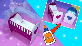 como hacer Cuna para bebé en miniatura  how to make Miniature baby crib [upl. by Plante]