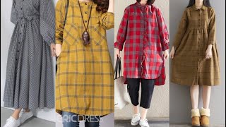 Latest check dresses for winter  beautiful designs of check shirts 2023 [upl. by Ettennyl]