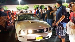 MUSTANG DRIFTS INTO CROWD AT INSANE CAR MEET they destroyed his car [upl. by Tella]