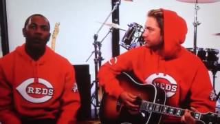 Bronson Arroyo feat Aroldis Chapman Red Hooded Sweatshirt [upl. by Eitsirc]