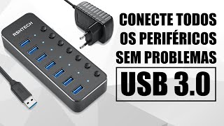 HUB 7 PORTAS USB 30 com Energia Elétrica RSHTECH [upl. by Mauri]