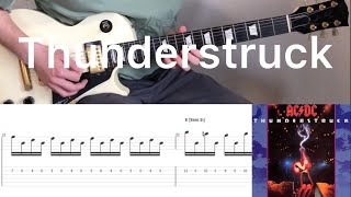 ACDC  Thunderstruck guitar cover with tabs amp chords [upl. by Nolahs]