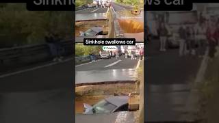 Sinkhole swallows car in Italy shorts [upl. by Marquet658]