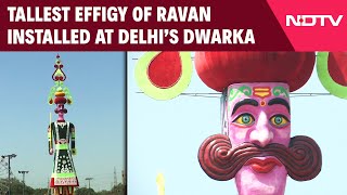 Dussehra 2024  Tallest Effigy Of Ravan Installed At Delhi’s Dwarka [upl. by Mehcanem]