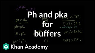 pH and pKa relationship for buffers  Chemistry  Khan Academy [upl. by Kire]