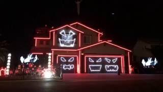 This is Halloween  Halloween Light Show House 2016 Riverside [upl. by Hett15]