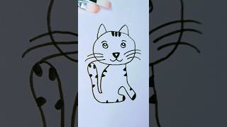 How to draw cat easy art cat howtodraw [upl. by Nihsfa]