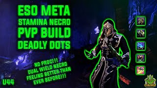 ESO STAMINA NECROMANCER PvP Build U44 l Dots and Defile Shred l 1vX 2vX 3vX BGs [upl. by Appleton]