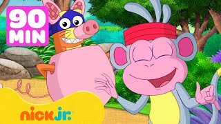 Dora la Exploradora  ¡Los momentos más divertidos de Botas y Zorro  90 minutos  Nick Jr [upl. by Inaboy]