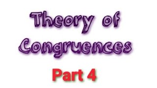 Congruence Problems  Theory of Congruences  Part 4  Number Theory  BSc Mathematics In Malayalam [upl. by Eelynnhoj]