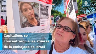 Protestan por mexicanos secuestrados frente a la embajada de Israel en México [upl. by Neyr]