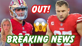 49ers Nick Bosa and Brock Purdy are OUT for the Packers Game [upl. by Cardew]