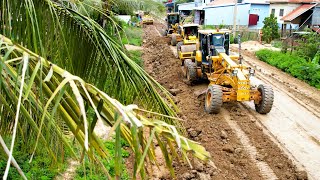 Road Roller and Grader Driving Skills An Amazing Ability to Build Road Foundations [upl. by Stephan]