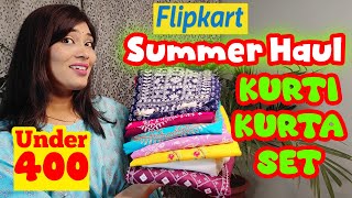 FLIPKART KURTIKURTA SET HAUL UNDER ₹400💙 Summer Kurti haul💙 Affordable Flipkart haul flipkarthaul [upl. by Ilam]