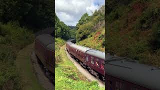 Eddystone cruising back down to Grosmont through Beckhole train steamengine steamtrain [upl. by Madalena539]