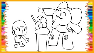 🎨Coloring Pocoyo amp Elly with Sculpture  How To Color Easy Coloring Drawing amp Painting [upl. by Harri]