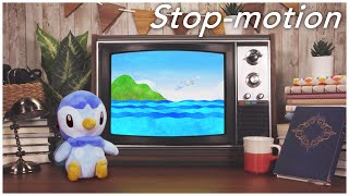 【公式】ストップモーションアニメ  ポッチャマのいる部屋 Cozy up with Piplup [upl. by Ybab]