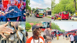 BREAKING😳Otumfuos massive entourage of 30 buses makes its way to Nkoranza [upl. by Zolner406]