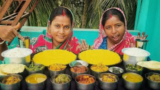 Bengali food challenging video rice fena vat bharta dal curry pata bata papad pakoda punishment🥵 [upl. by Lenahs]