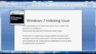 Windows 7 file indexing problem issue [upl. by Boudreaux]