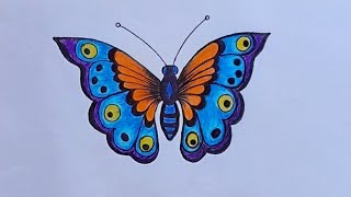 How to draw a Butterfly🦋 in colour pencil [upl. by Hamid]