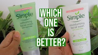 Simple Refreshing vs Moisturizing Facial Wash  Which one is better [upl. by Animehliw470]