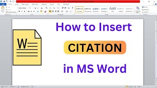 How to Insert Citations in Microsoft Word [upl. by Goulet]