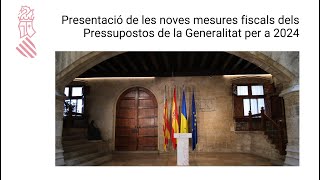 🏛📊 Carlos Mazón i Ruth Merino presenten les noves mesures fiscals dels Pressupostos per a 2024 [upl. by Yvette]