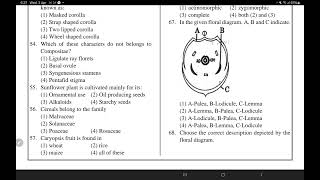 MalvaceaeCruciferae Leguminoceae Compositae Graminae NET QUESTIONS PRACTICE NCERT BASIS NTA [upl. by Nnahaid634]