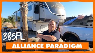 New 5th Wheel Brand With Customer TESTIMONIAL  Alliance Paradigm 385FL [upl. by Weatherby387]