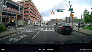 Car makes left turn from right lane  Congestion pricing tolls strategically placed  Viofo A139 Pro [upl. by Dunaville]