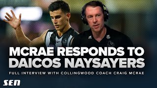 Collingwood coach Craig McRae on the Nick Daicos criticism Taylor Adams suspension and more  SEN [upl. by Sitruc800]