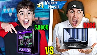 BILLIGER 500€ PC vs 5000€ GAMING PC  Fortnite Challenge [upl. by Buckie]